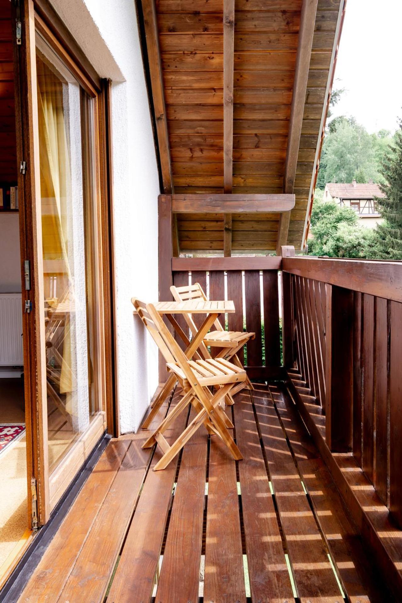 Birds-Nest Ferienwohnung Balkon Kaminofen Darstein Kültér fotó